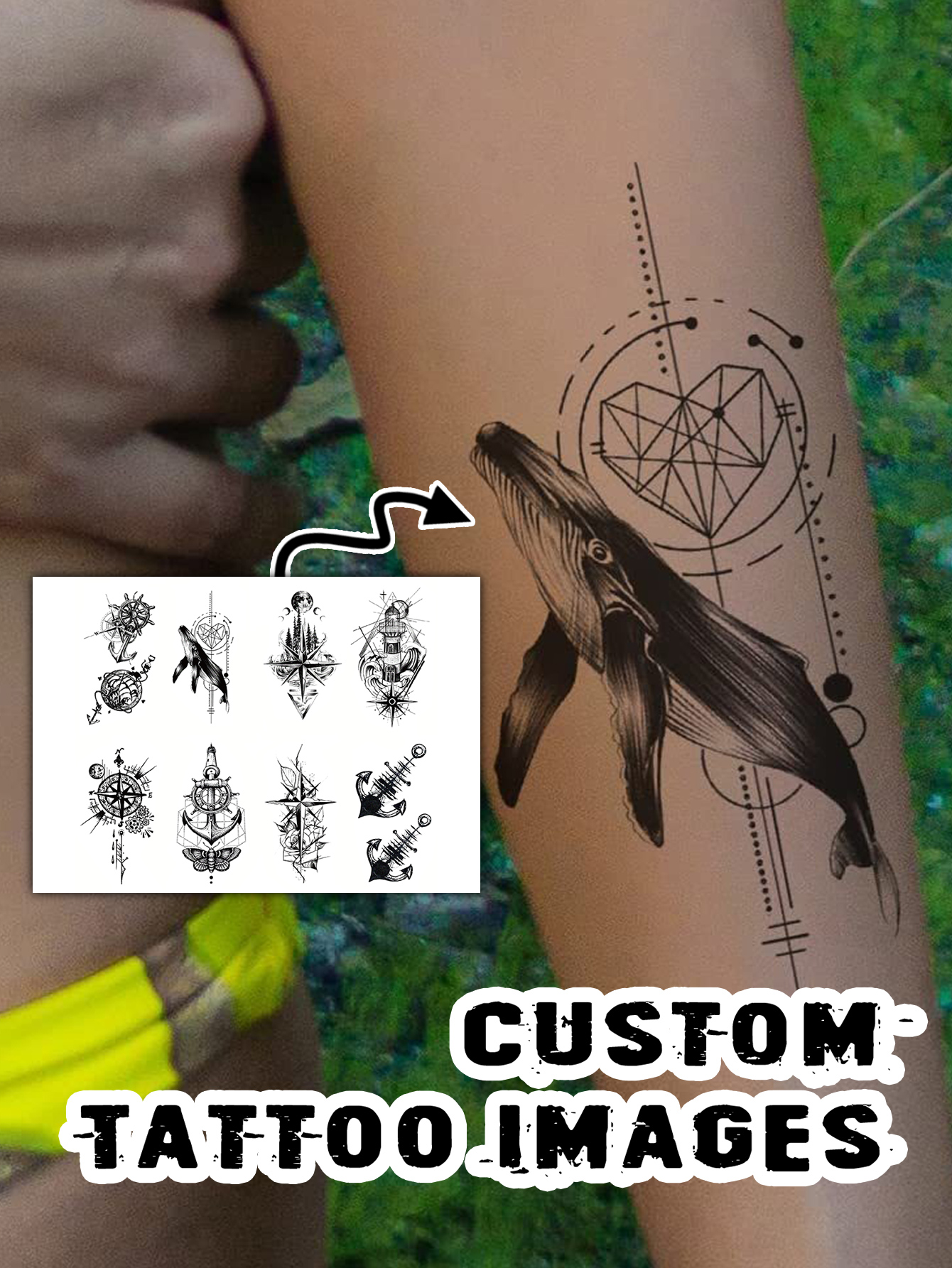 8 Small Waterproof Temporary Tattoos